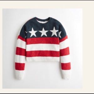 Cute crop America flag sweater